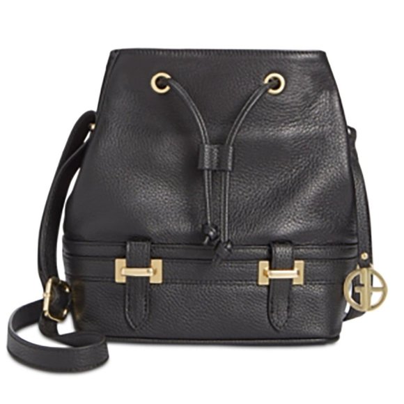 Giani Bernini Handbags - Giani Bernini Pebble Leather Bridle Bucket Bag